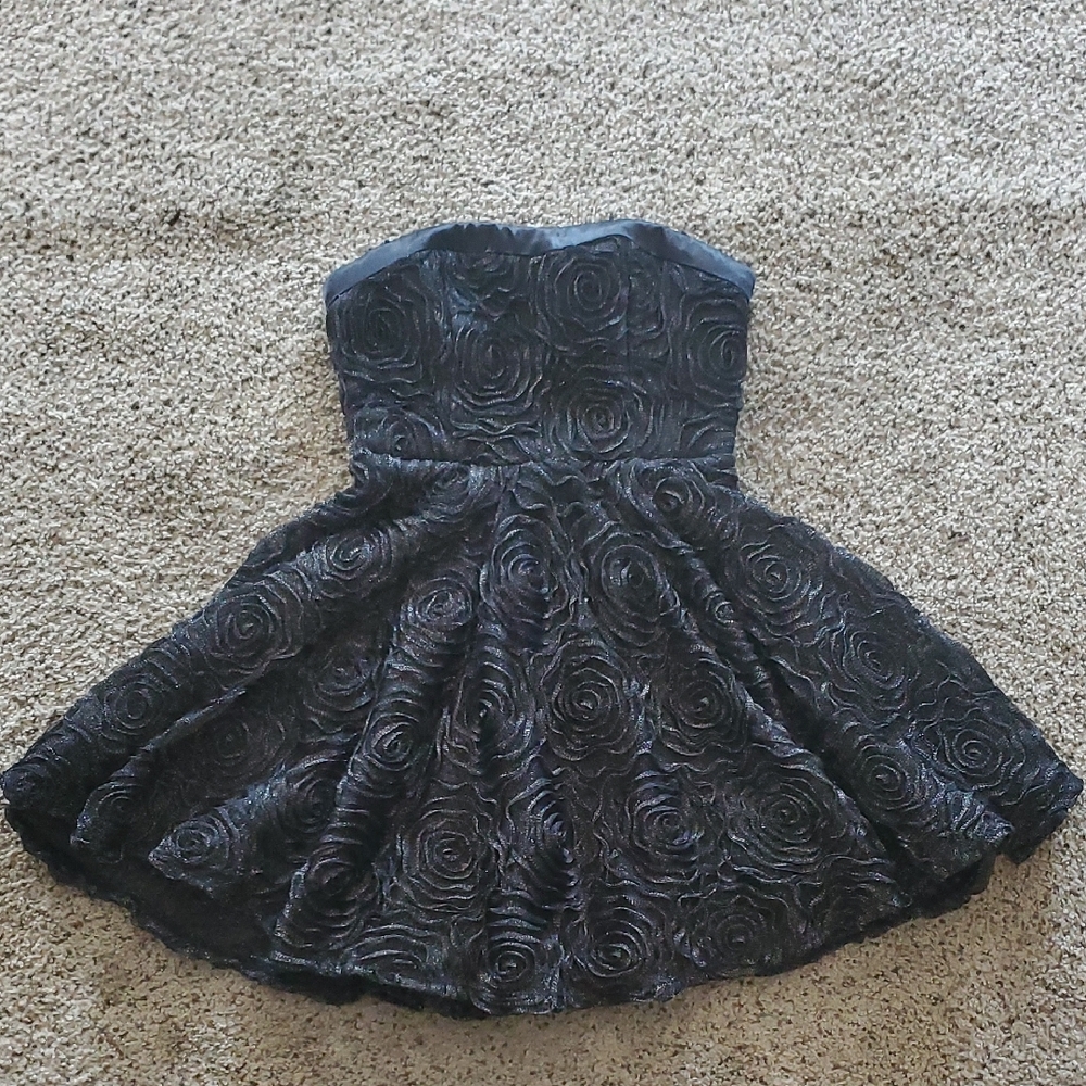 Princess Vera Wang Black Strapless Fit and Flare Dress